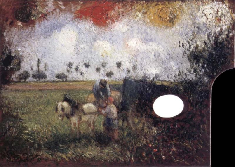 Camille Pissarro The artist-s palette with a landscape Norge oil painting art